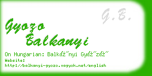 gyozo balkanyi business card